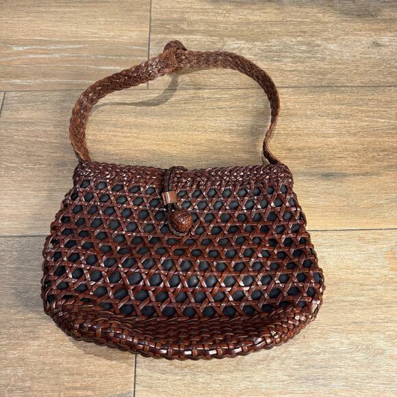 Cole Haan Handbag brown basket weave - Picture 1 of 9